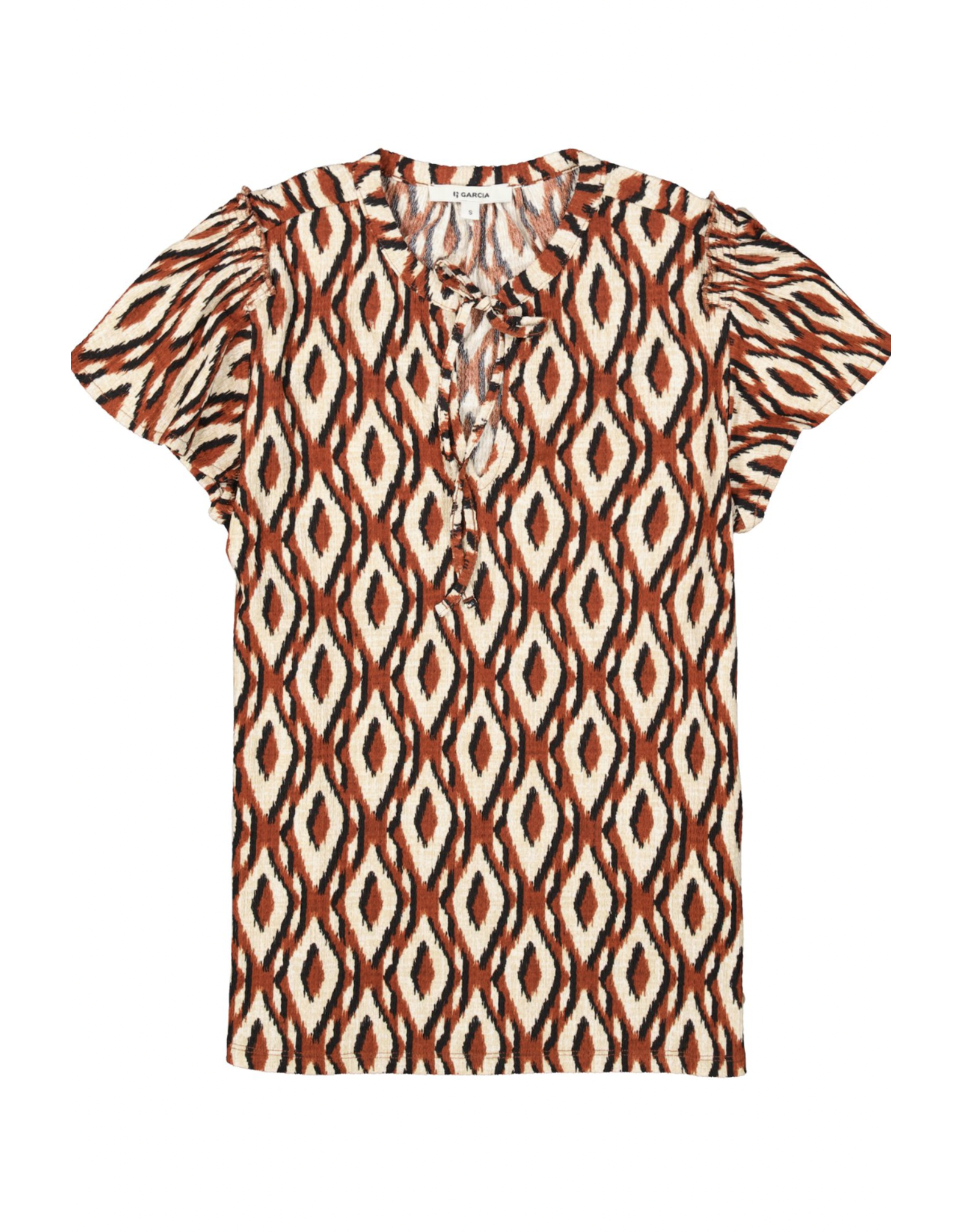 Garcia Garcia - Ruffle Sleeve Printed Top (Picante)