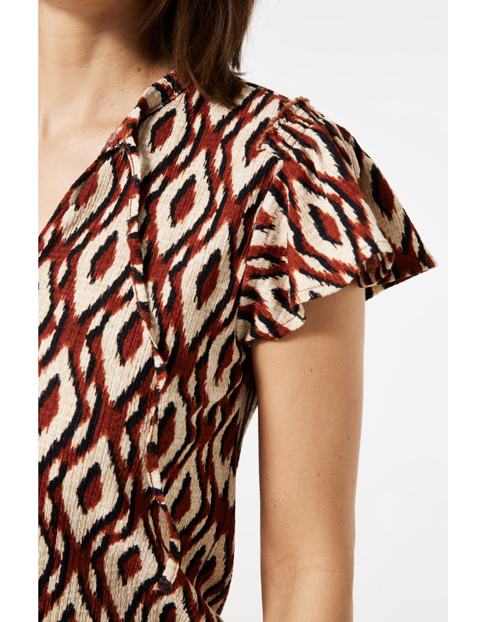 Garcia Garcia - Ruffle Sleeve Printed Top (Picante)