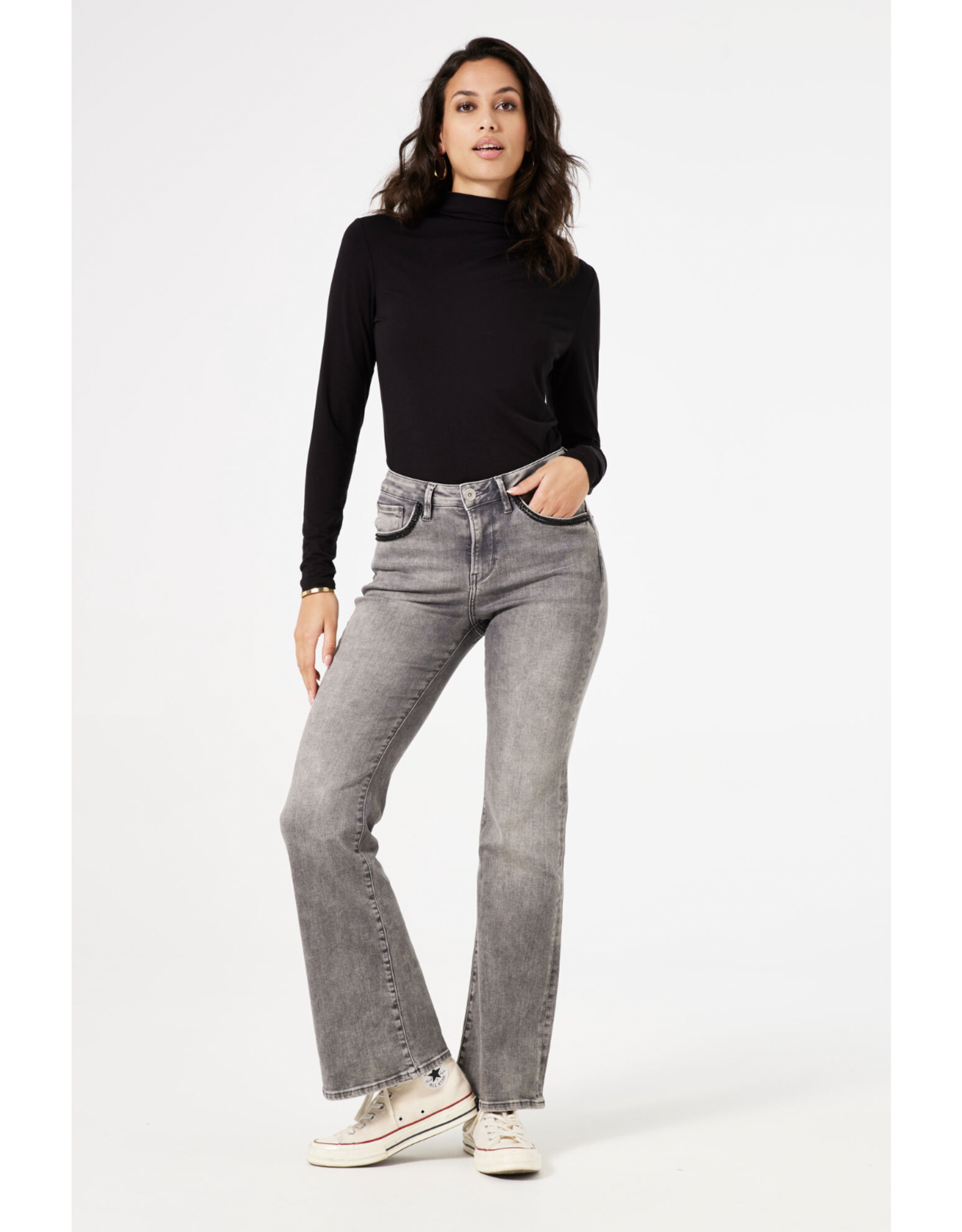Garcia Garcia - Long Sleeve Mock Neck Shirt (Black)