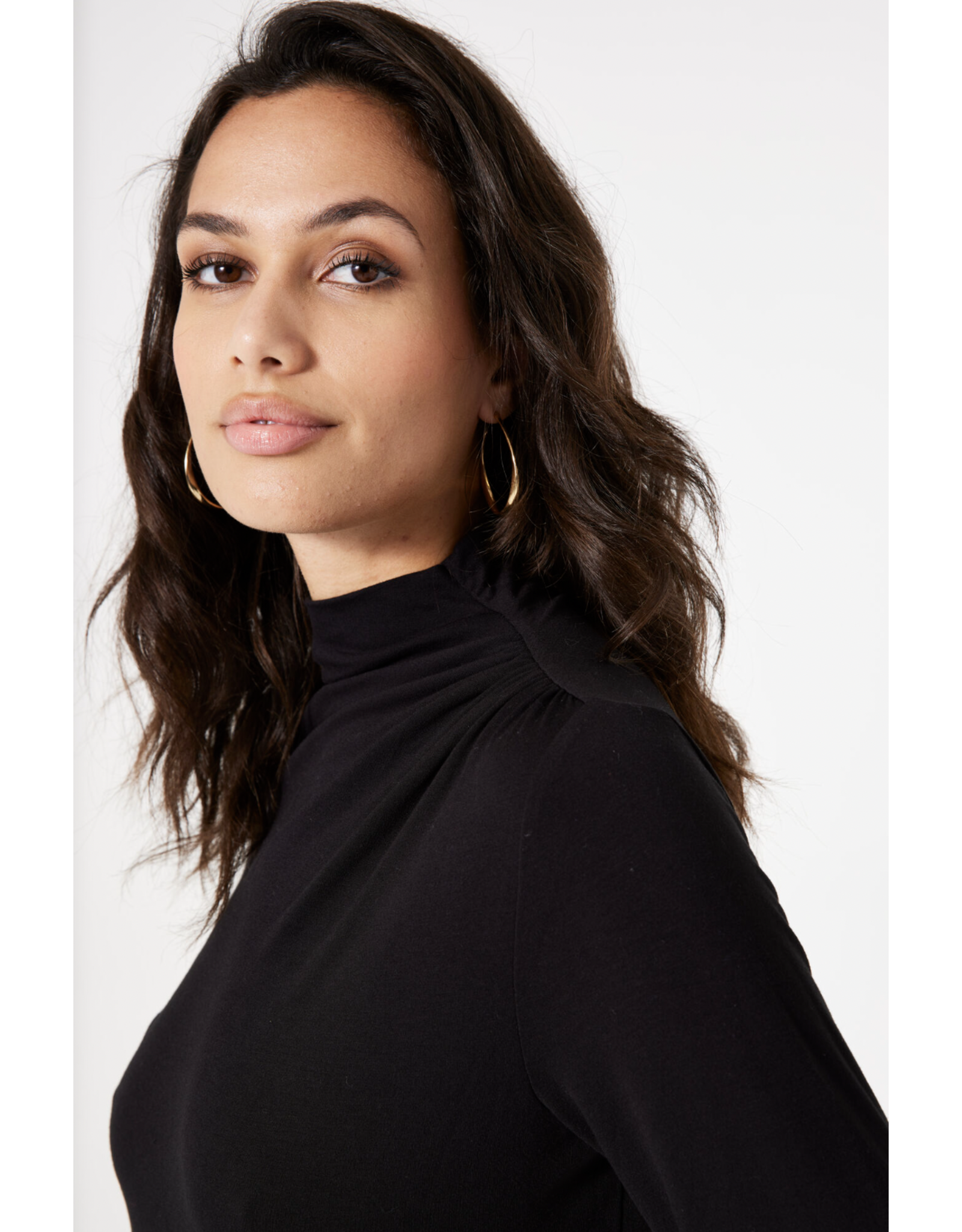 Garcia Garcia - Long Sleeve Mock Neck Shirt (Black)