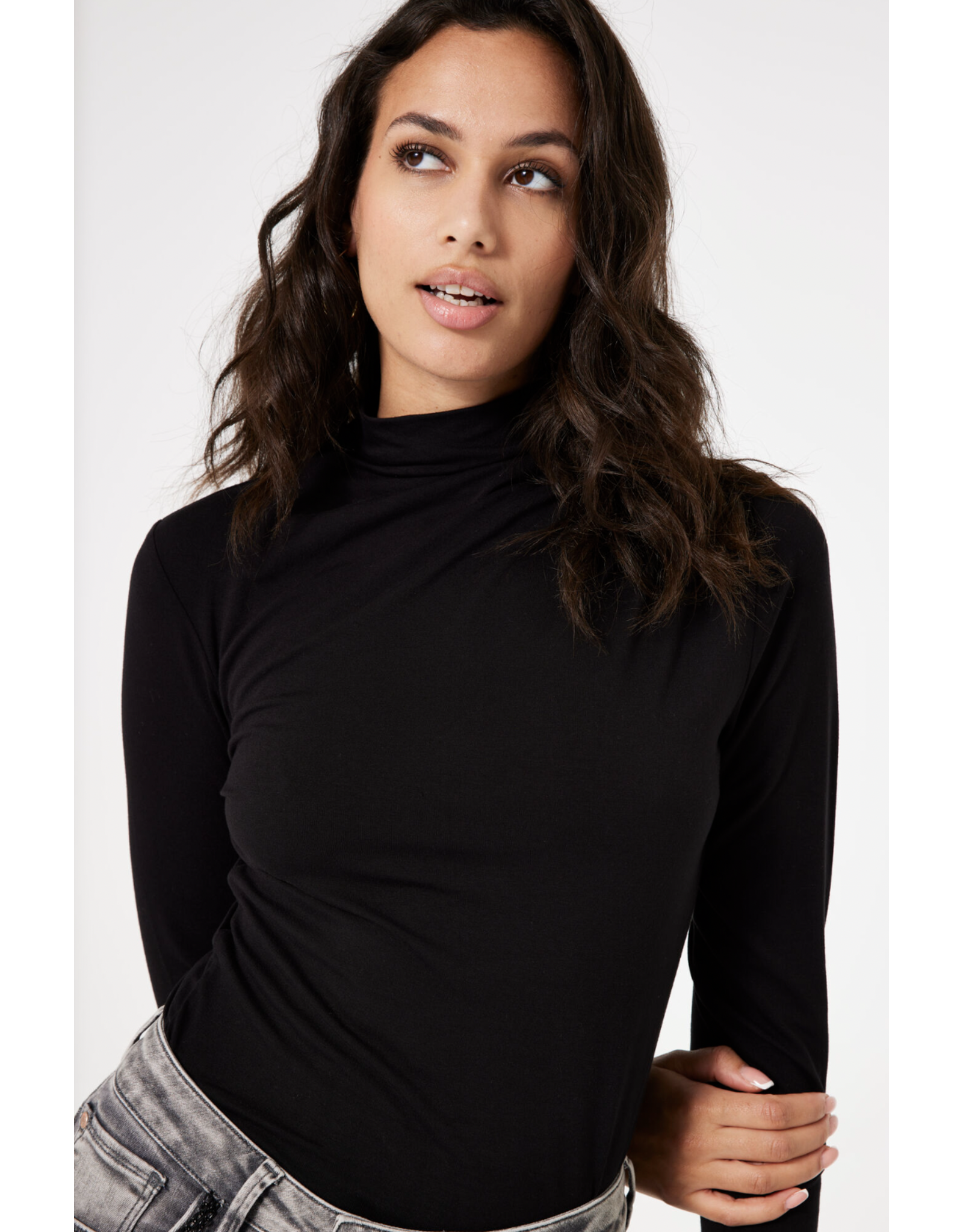 Garcia Garcia - Long Sleeve Mock Neck Shirt (Black)
