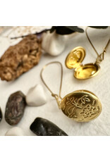 Pika & Bear Pika & Bear - Cedarburg Brass Locket Drop Earrings