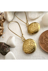 Pika & Bear Pika & Bear - Cedarburg Brass Locket Drop Earrings