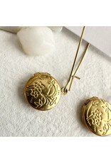 Pika & Bear Pika & Bear - Cedarburg Brass Locket Drop Earrings