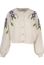 Astrid Astrid - Floral Knit Cardigan (Cream)