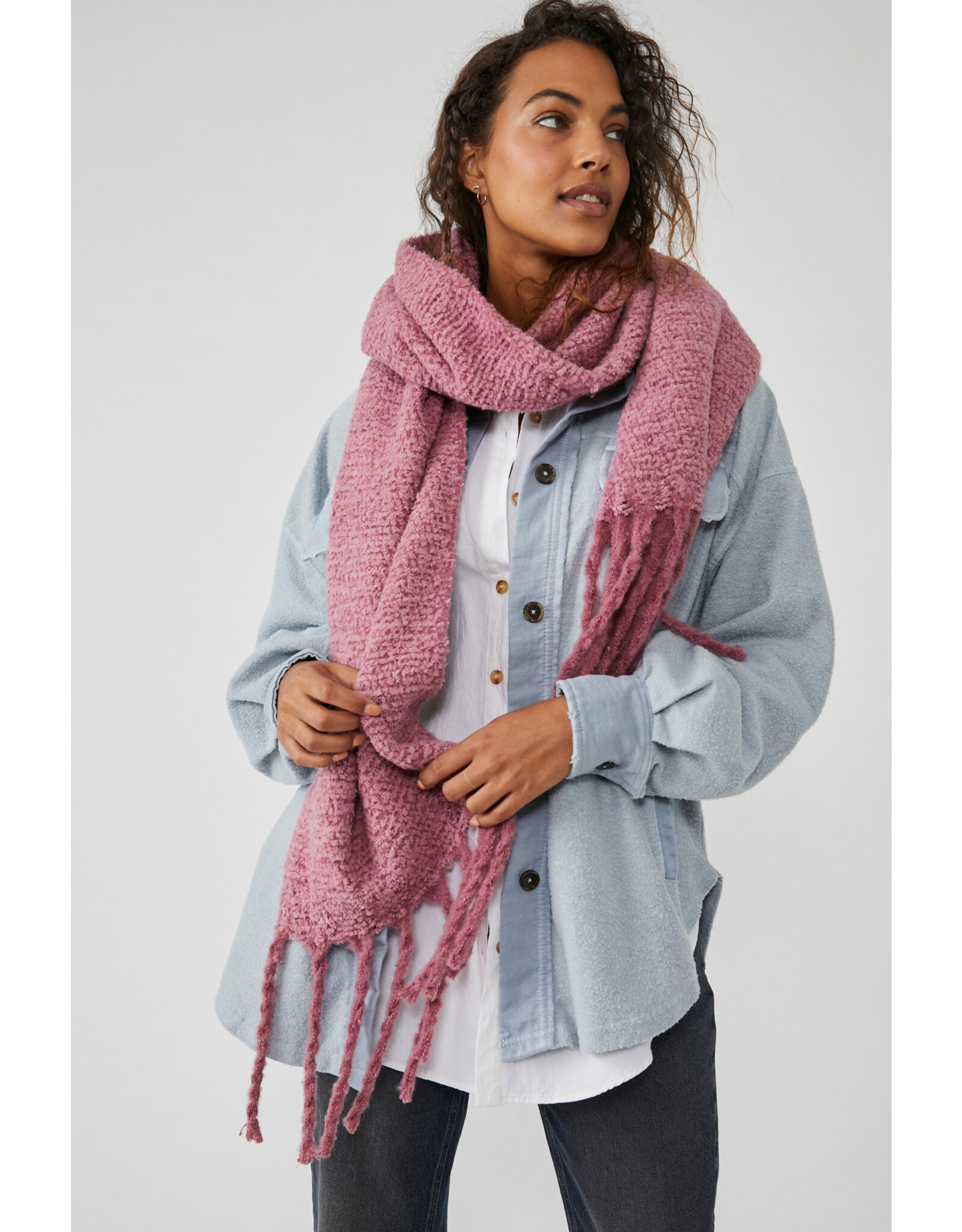 Free people Free People - Shetland Recycled Blend Fringe Scarf (Sugar Plum)