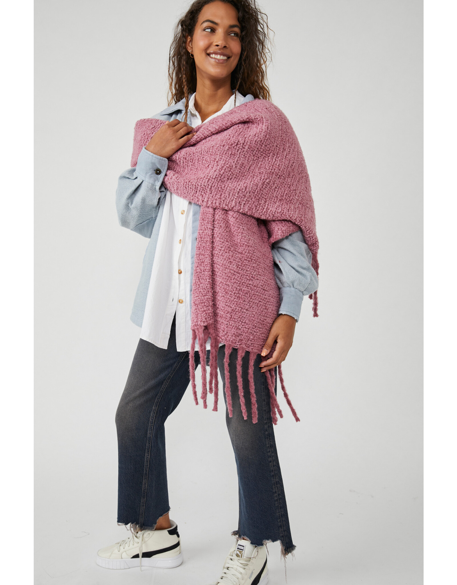 Free people Free People - Shetland Recycled Blend Fringe Scarf (Sugar Plum)