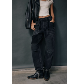 Free people Free People - Moxie Low Slung Pull on Barrel Jean (Nighthawk)