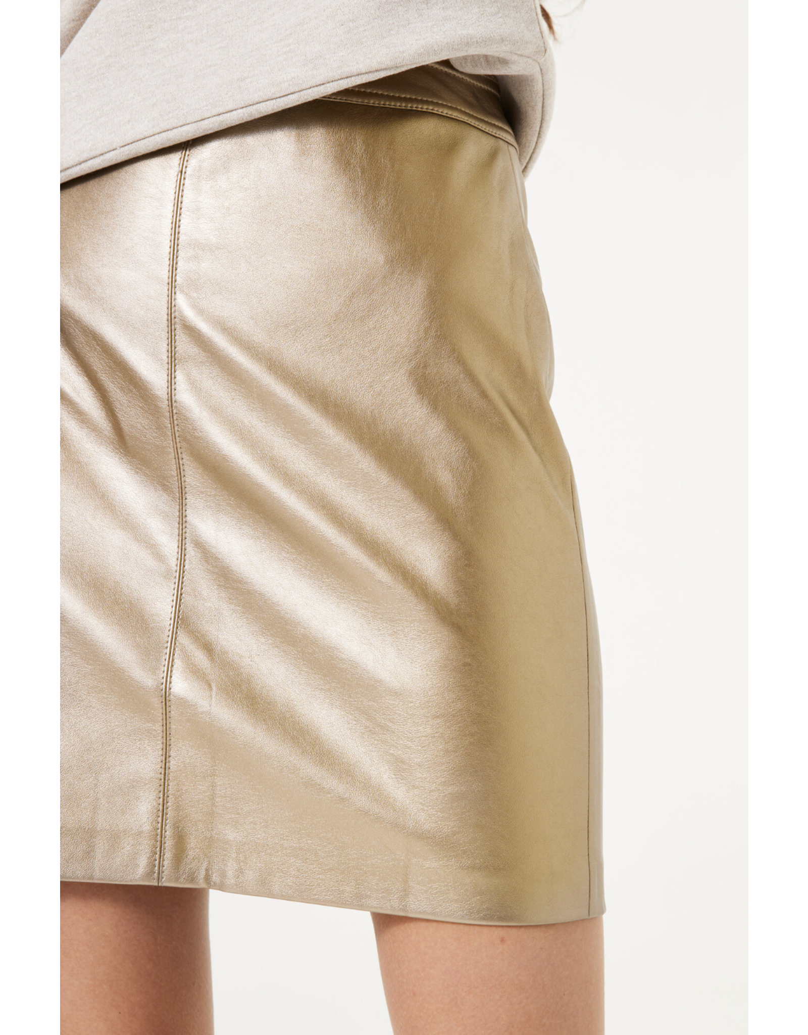 Garcia Garcia - Metallic Faux Leather Skirt (Bronze Gold)