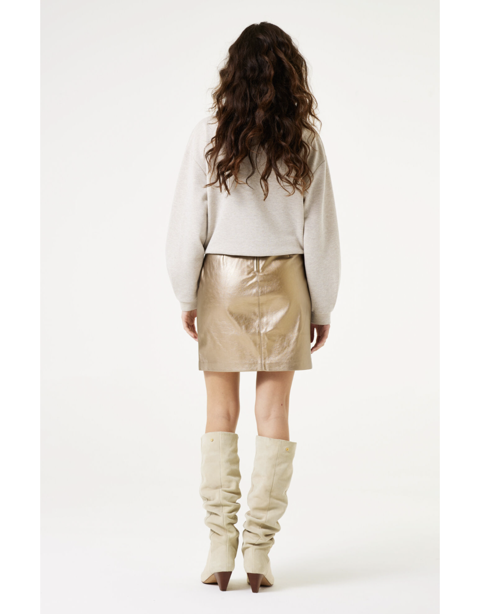 Garcia Garcia - Metallic Faux Leather Skirt (Bronze Gold)