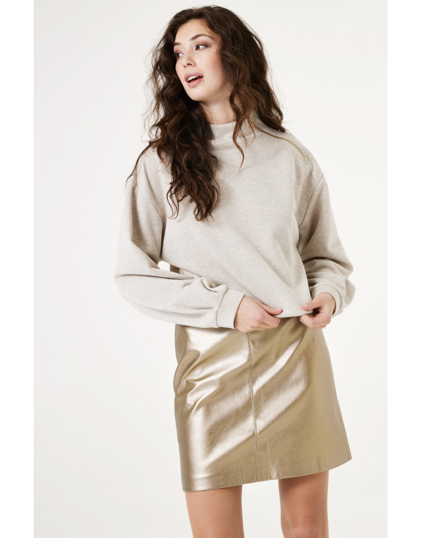 Garcia Garcia - Metallic Faux Leather Skirt (Bronze Gold)