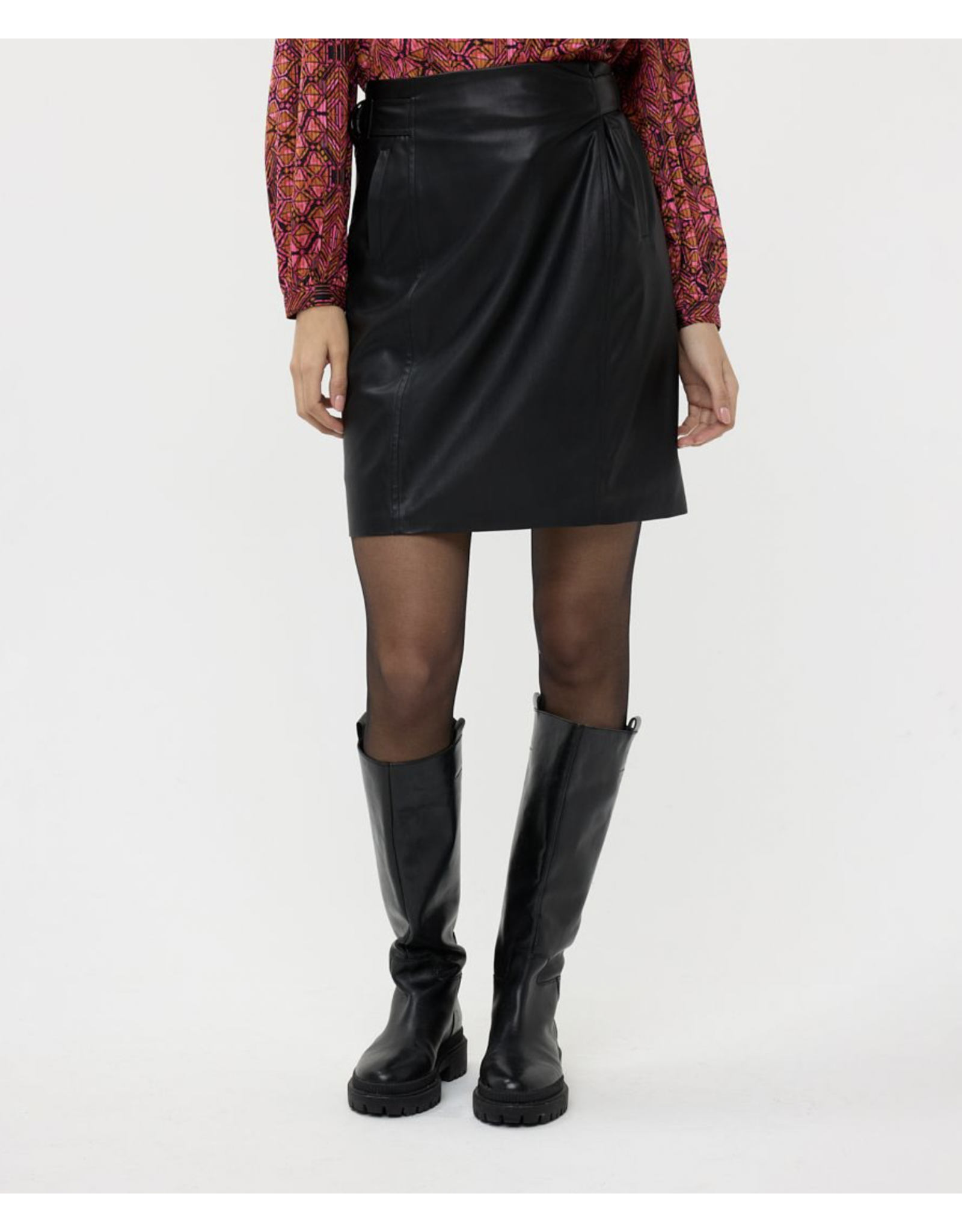 EsQualo EsQualo - Vegan Leather Short Skirt (Black)