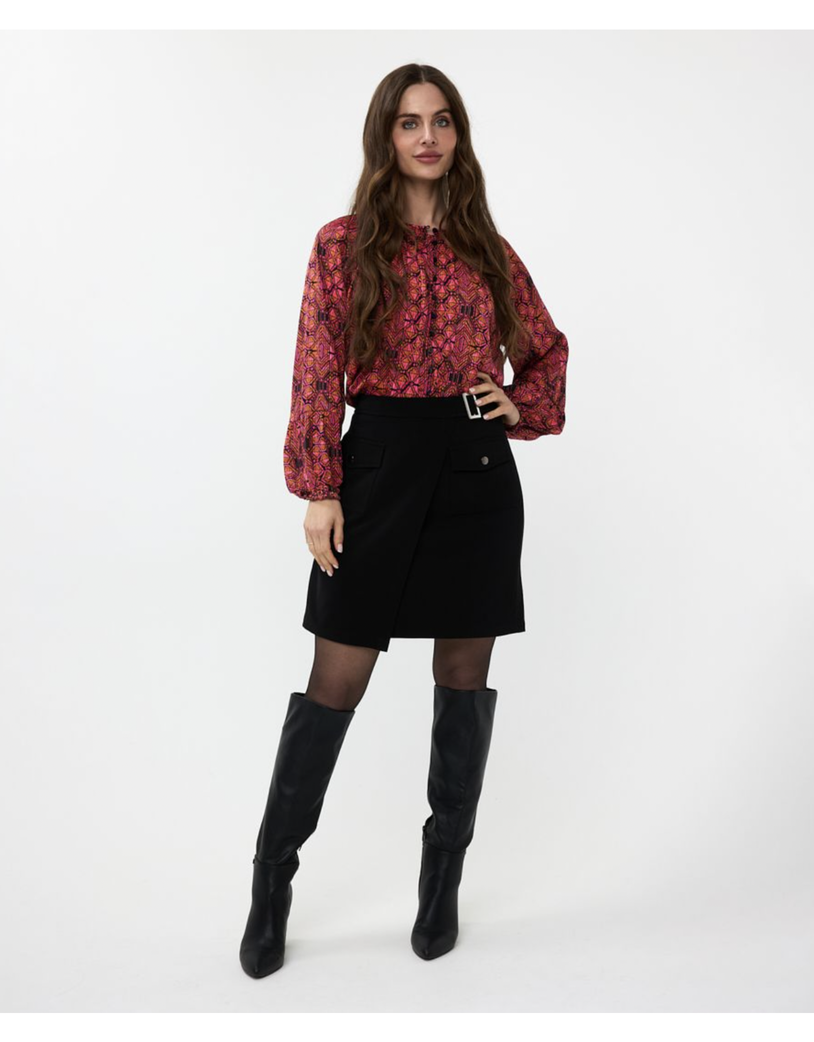 EsQualo EsQualo - City Skirt with Overlap Pockets (Black)
