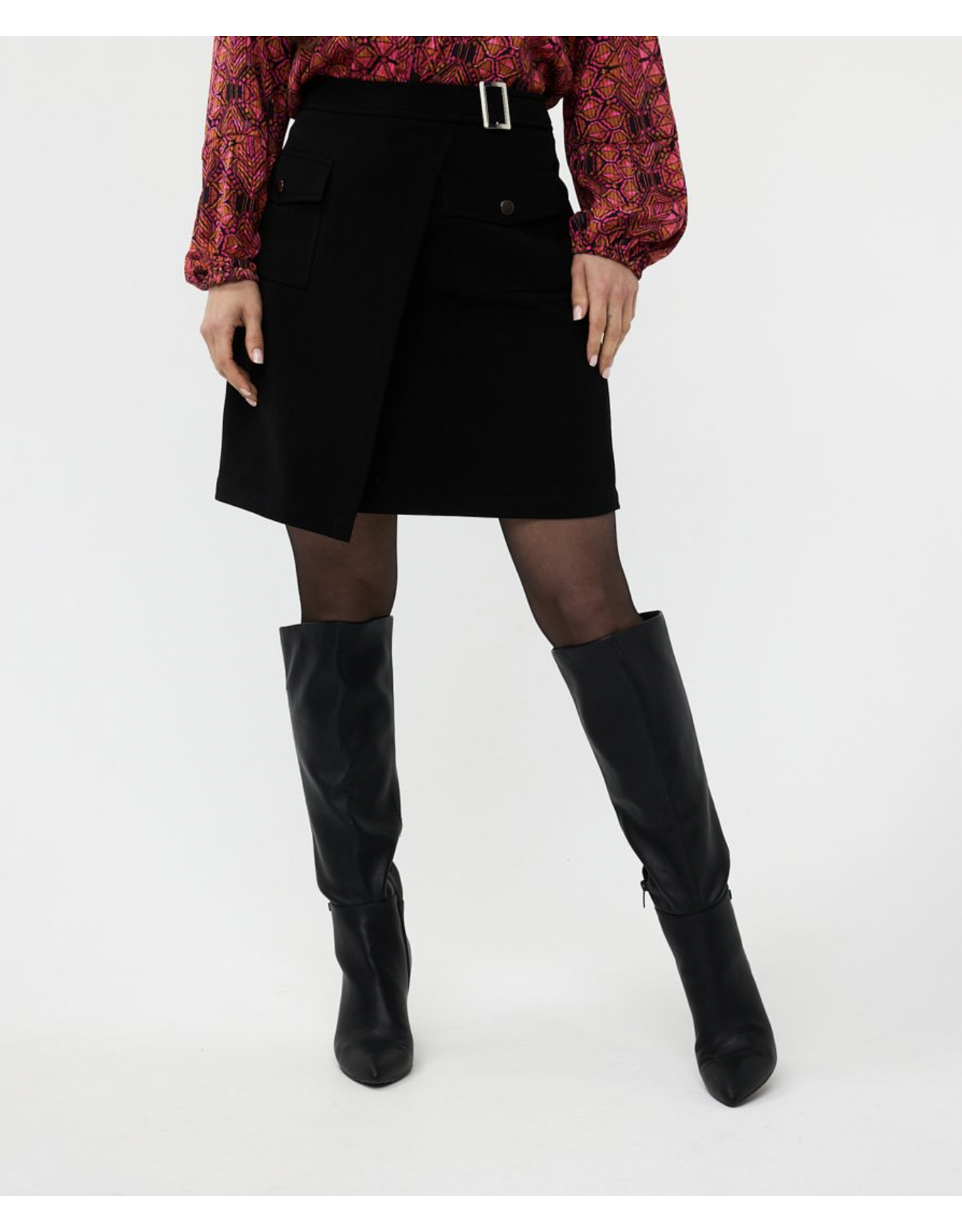 EsQualo EsQualo - City Skirt with Overlap Pockets (Black)