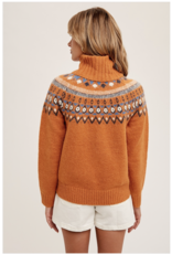 Simonetta - Turtleneck Fair Aisle Pullover (Terracotta)