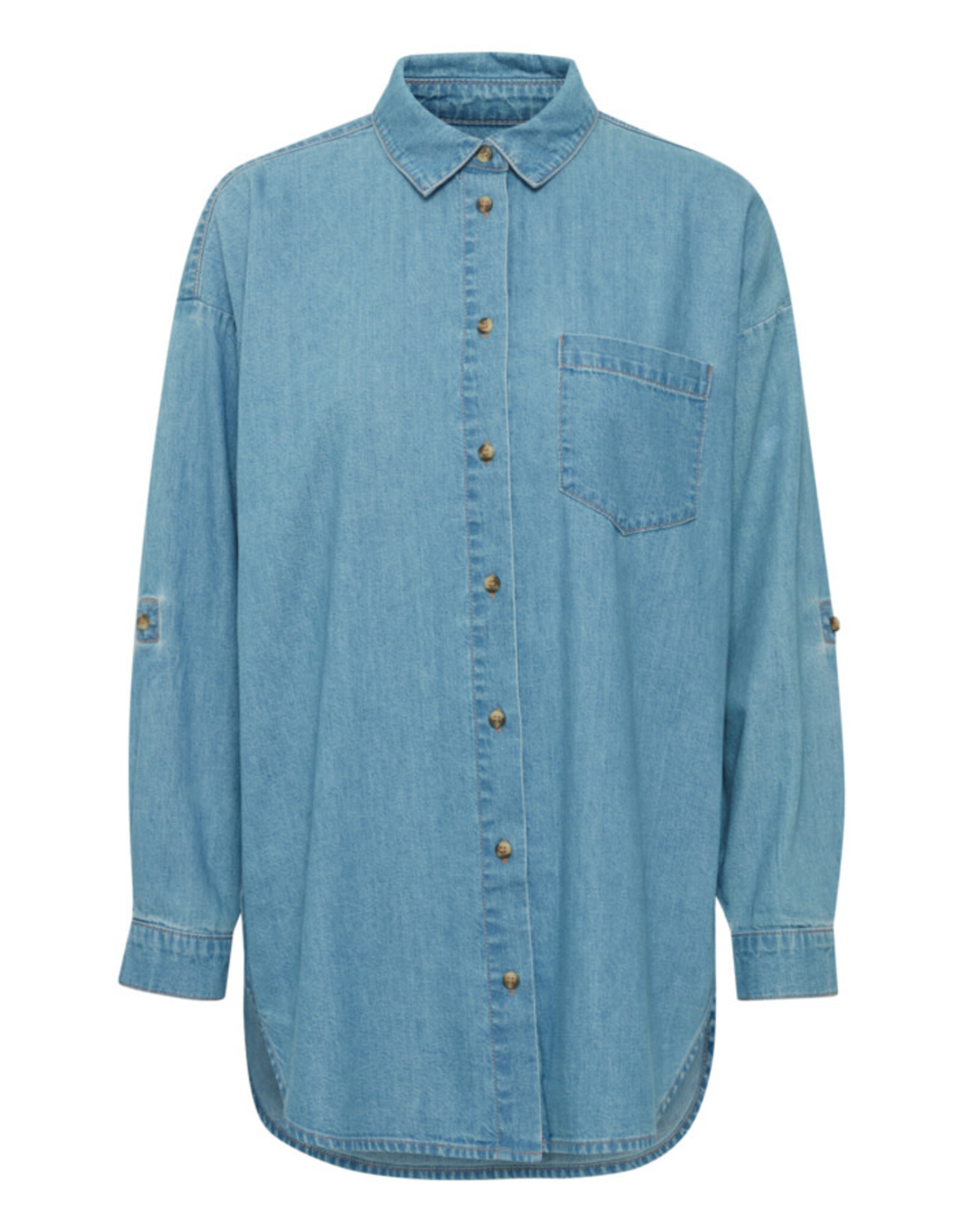 ICHI ICHI - Diver Chambray Shirt (Washed Blue)
