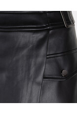 EsQualo EsQualo - Vegan Leather Overlap Skirt (Black)