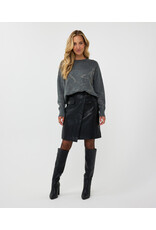 EsQualo EsQualo - Vegan Leather Overlap Skirt (Black)