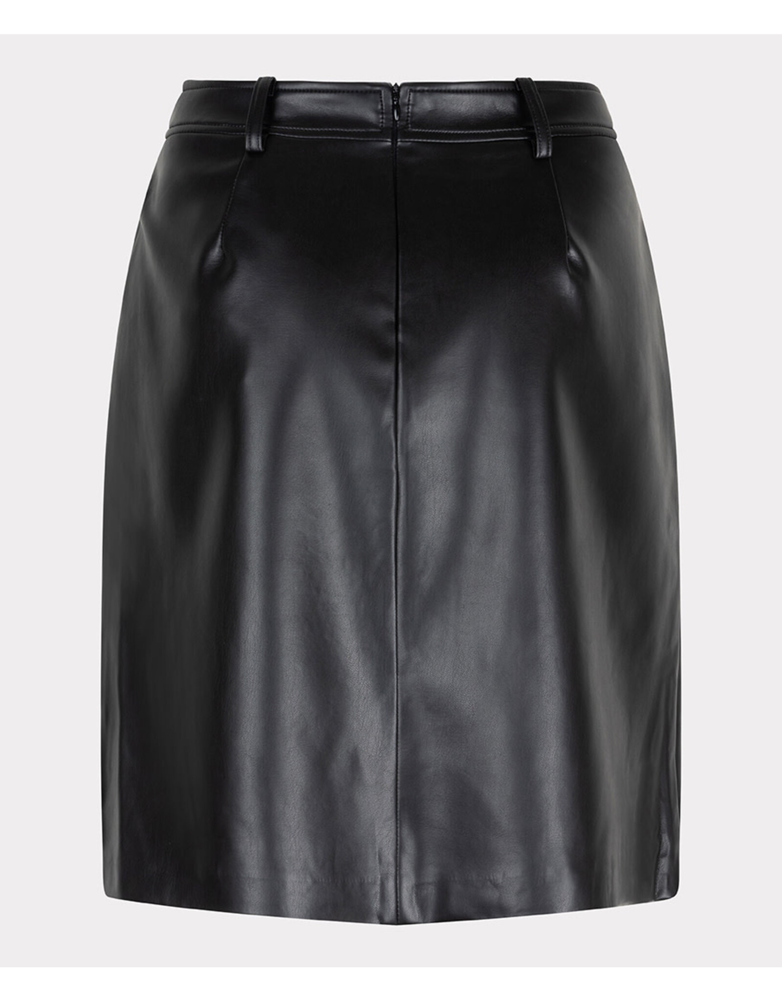 EsQualo EsQualo - Vegan Leather Overlap Skirt (Black)