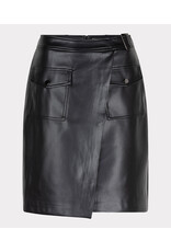 EsQualo EsQualo - Vegan Leather Overlap Skirt (Black)