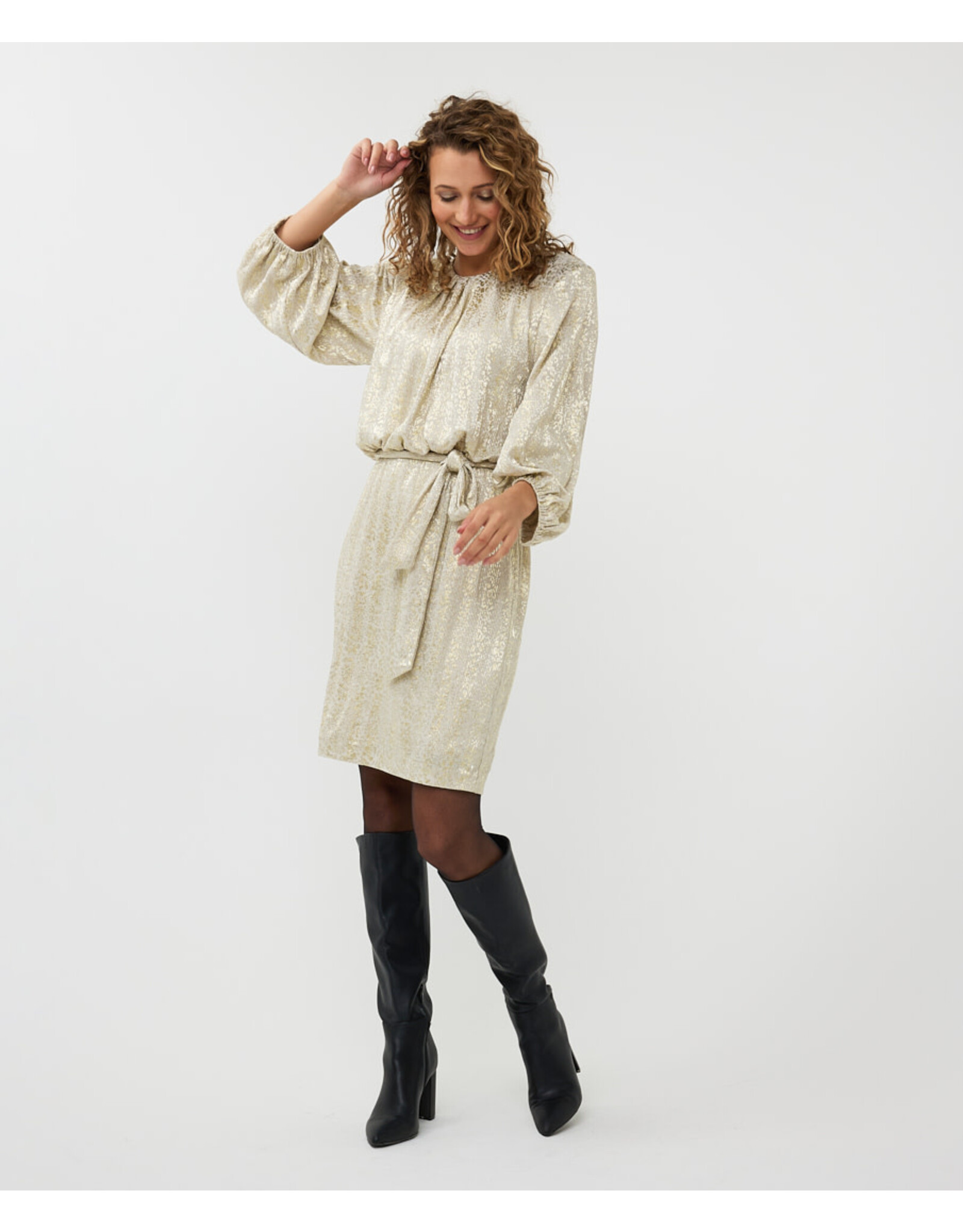 EsQualo EsQualo - Leopard Print Dress (Soft Gold)