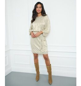 EsQualo EsQualo - Leopard Print Dress (Soft Gold)