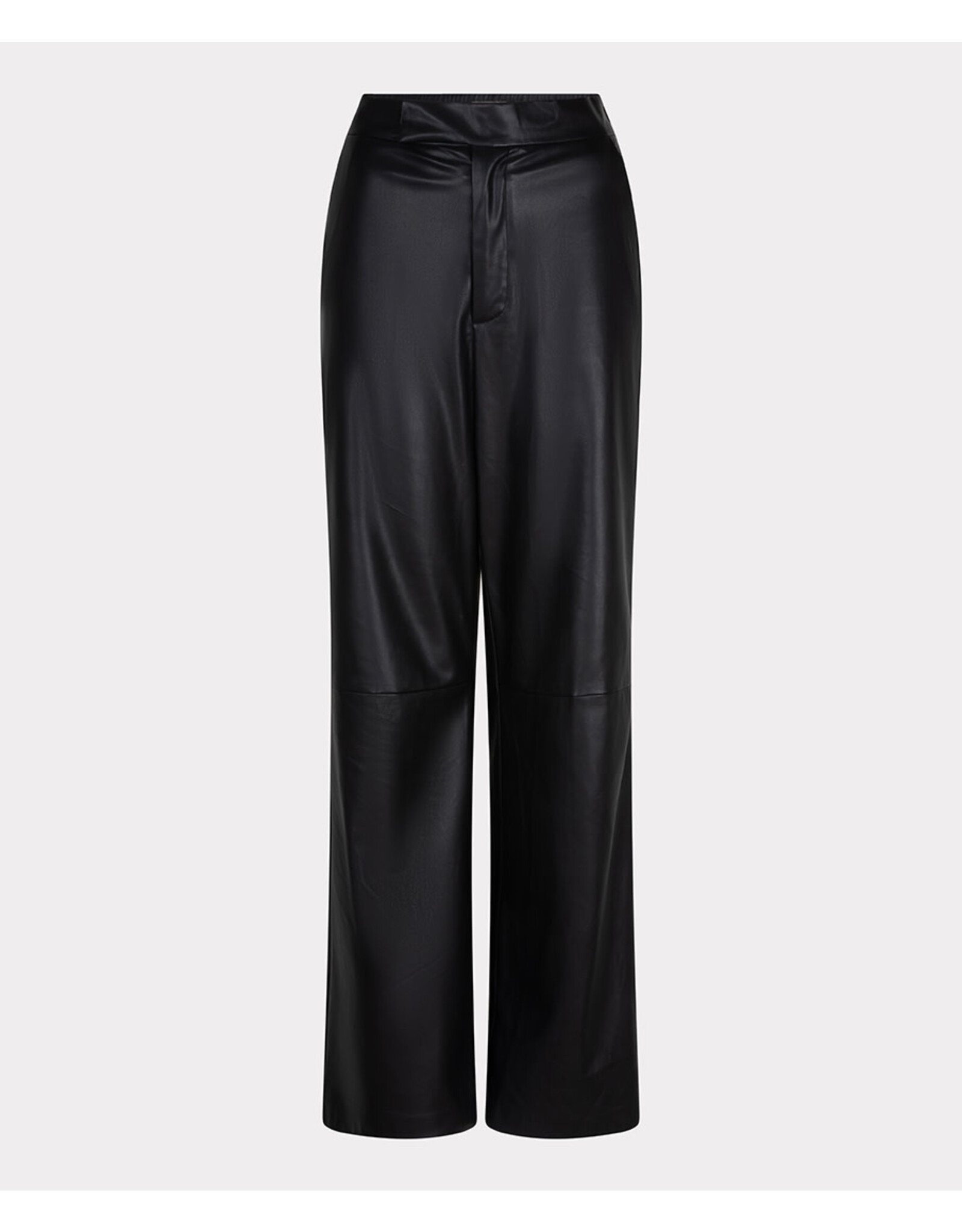 EsQualo EsQualo - Wide Leg Vegan Leather Trousers (Black)