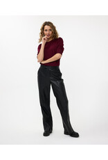 EsQualo EsQualo - Wide Leg Vegan Leather Trousers (Black)