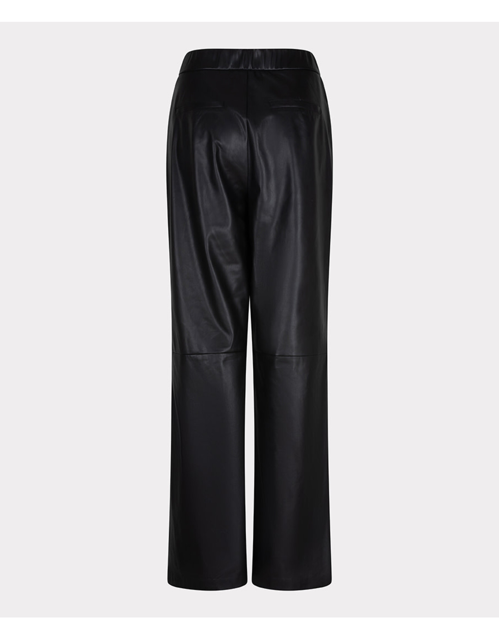 EsQualo EsQualo - Wide Leg Vegan Leather Trousers (Black)