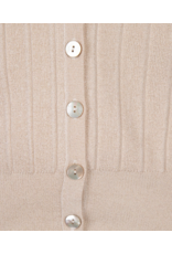 EsQualo EsQualo - Ribbed Lurex Cardigan (Light Sand)