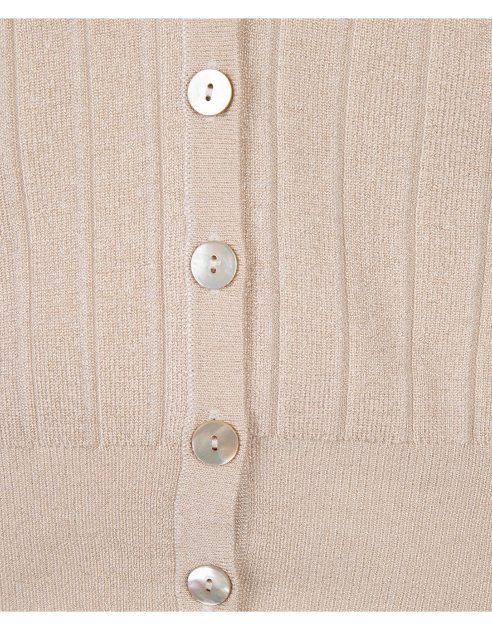 EsQualo EsQualo - Ribbed Lurex Cardigan (Light Sand)