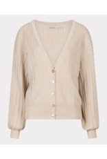 EsQualo EsQualo - Ribbed Lurex Cardigan (Light Sand)
