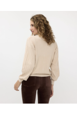 EsQualo EsQualo - Ribbed Lurex Cardigan (Light Sand)
