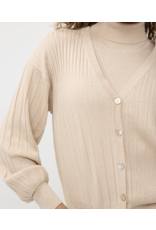 EsQualo EsQualo - Ribbed Lurex Cardigan (Light Sand)