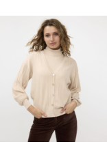 EsQualo EsQualo - Ribbed Lurex Cardigan (Light Sand)