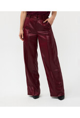 EsQualo EsQualo - Metallic Crinkle Trousers (Wine Red)