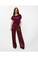 EsQualo EsQualo - Metallic Crinkle Trousers (Wine Red)