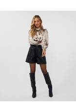 EsQualo EsQualo - Crushed Satin Blouse (Gold)