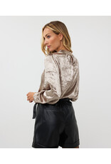 EsQualo EsQualo - Crushed Satin Blouse (Gold)