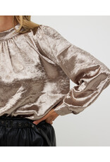 EsQualo EsQualo - Crushed Satin Blouse (Gold)