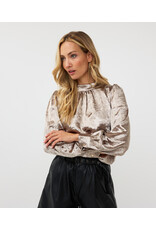 EsQualo EsQualo - Crushed Satin Blouse (Gold)