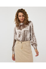 EsQualo EsQualo - Crushed Satin Blouse (Gold)