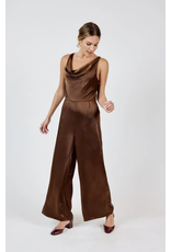 Sadie & Sage Sadie & Sage - Warm Tea Cowl Neck Jumpsuit (Brown)