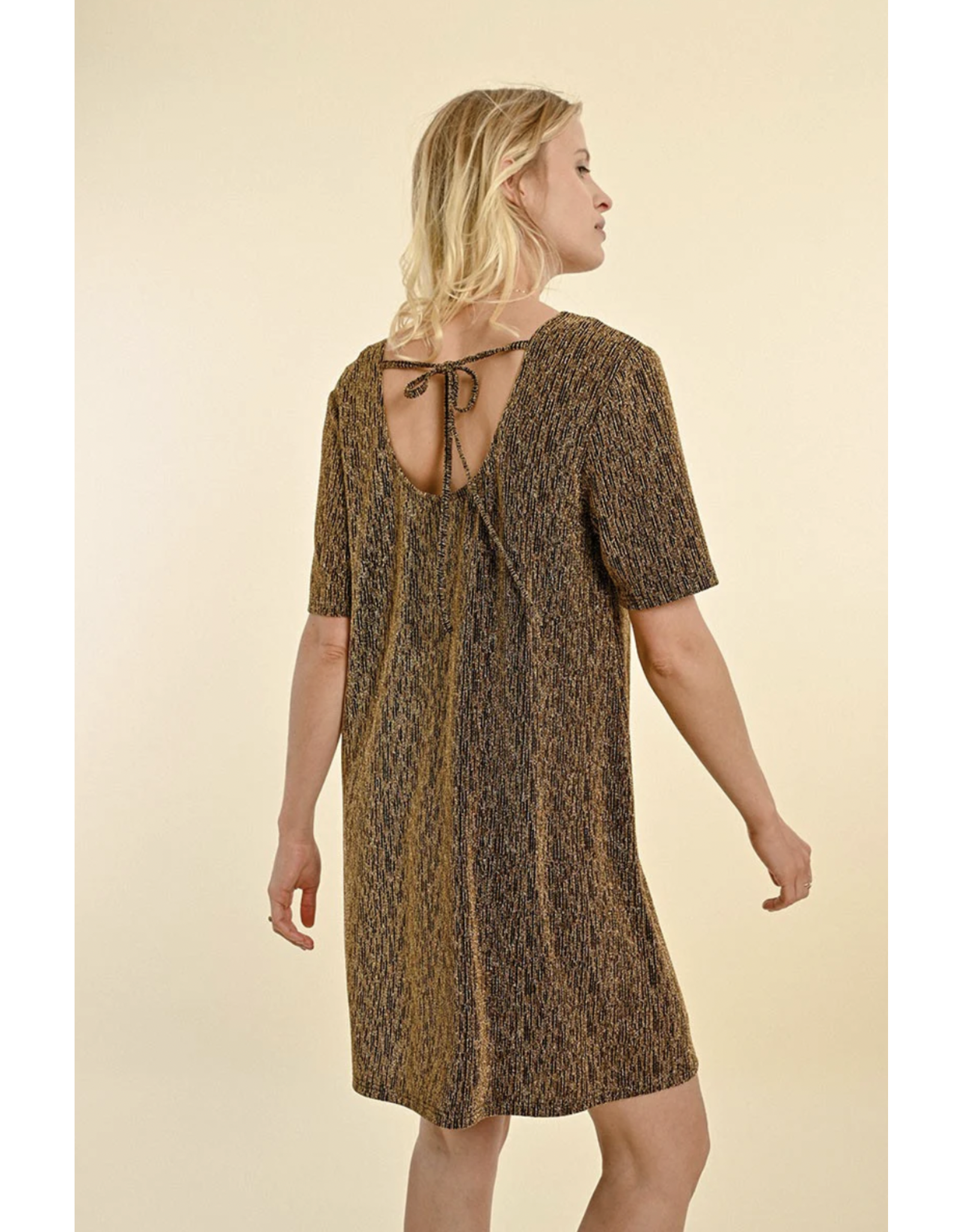 Molly Bracken Molly Bracken - Lurex Mini Dress (Gold)