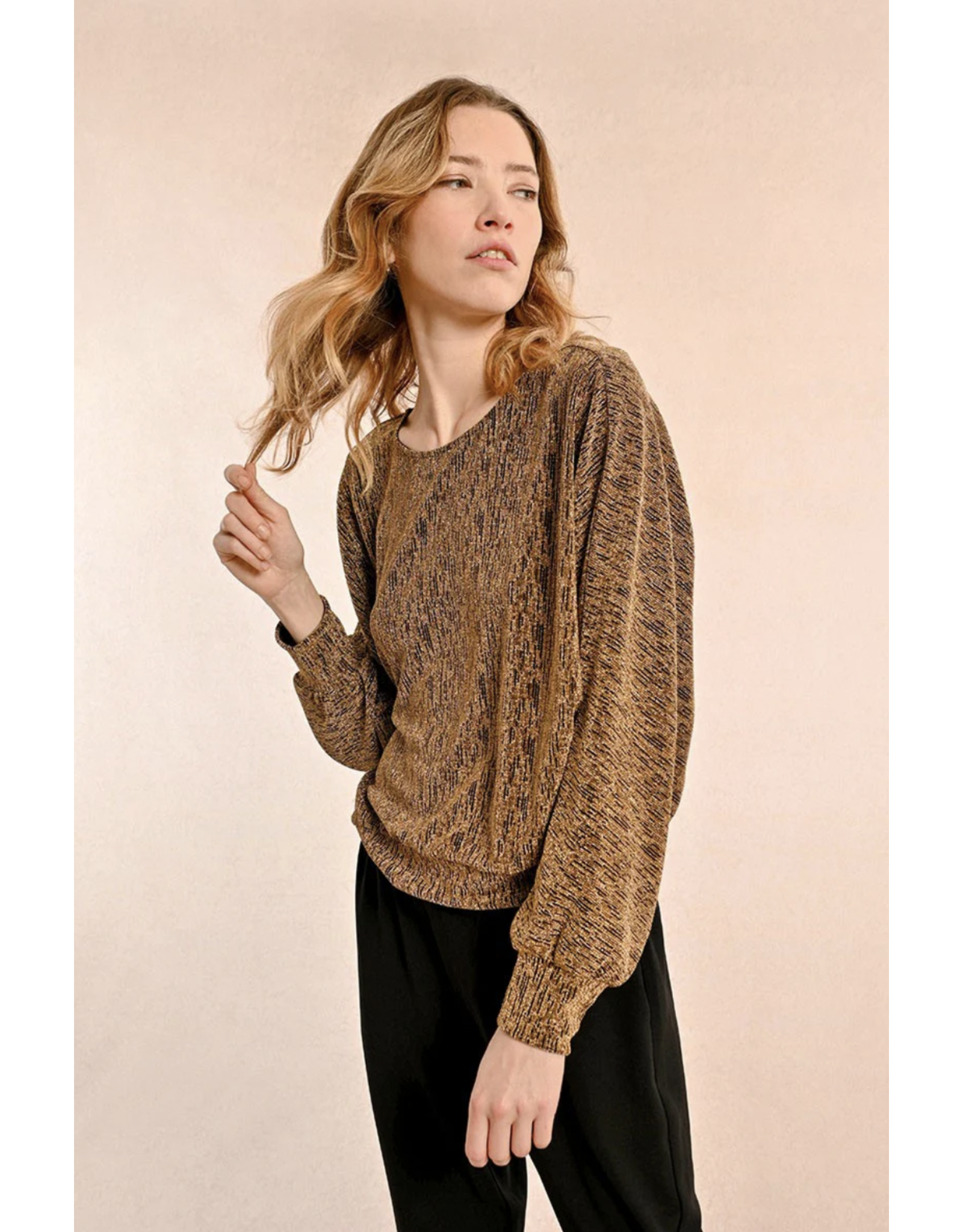 Molly Bracken Molly Bracken - Lurex Open Back Top (Gold)