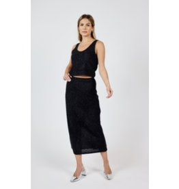 Sadie & Sage Sadie & Sage - Creative Energy Lurex Knit Midi Skirt (Blk / Silver)