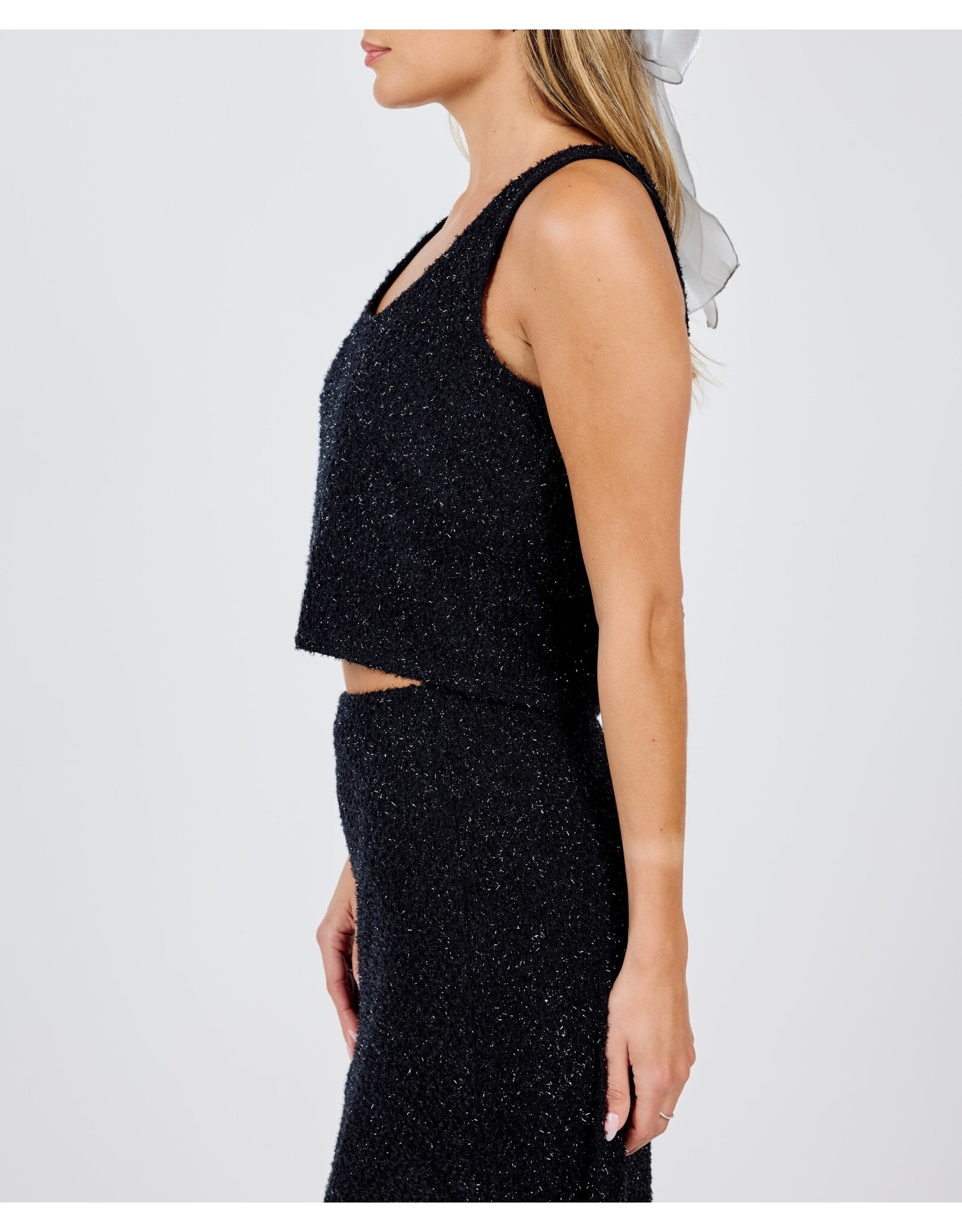 Sadie & Sage Sadie & Sage - Creative Energy Lurex Knit Tank (Blk / Silver)