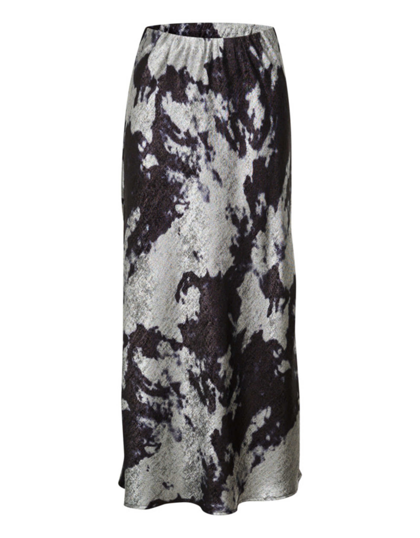 Kaffe Kaffe - Sky Printed Skirt (Blk / Silver Cloud)