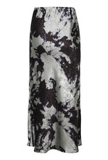 Kaffe Kaffe - Sky Printed Skirt (Blk / Silver Cloud)