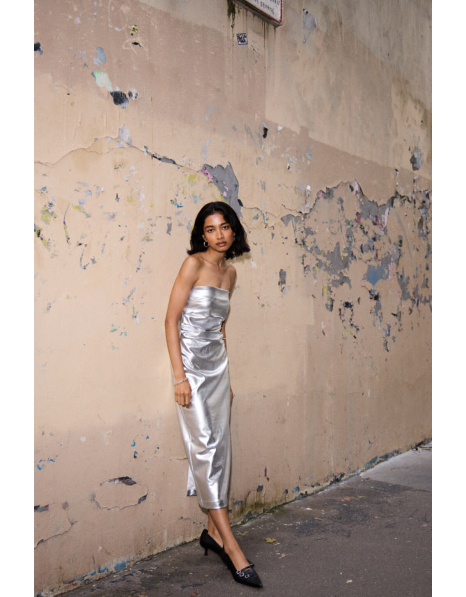 ICHI ICHI - Kate Strapless Metallic Dress (Silver)